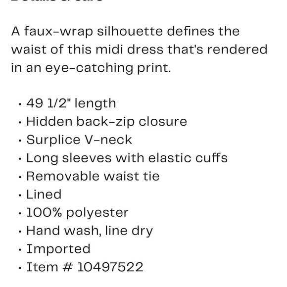 Tahari ASLLong Sleeve Faux Wrap Dress - Picture 4 of 4